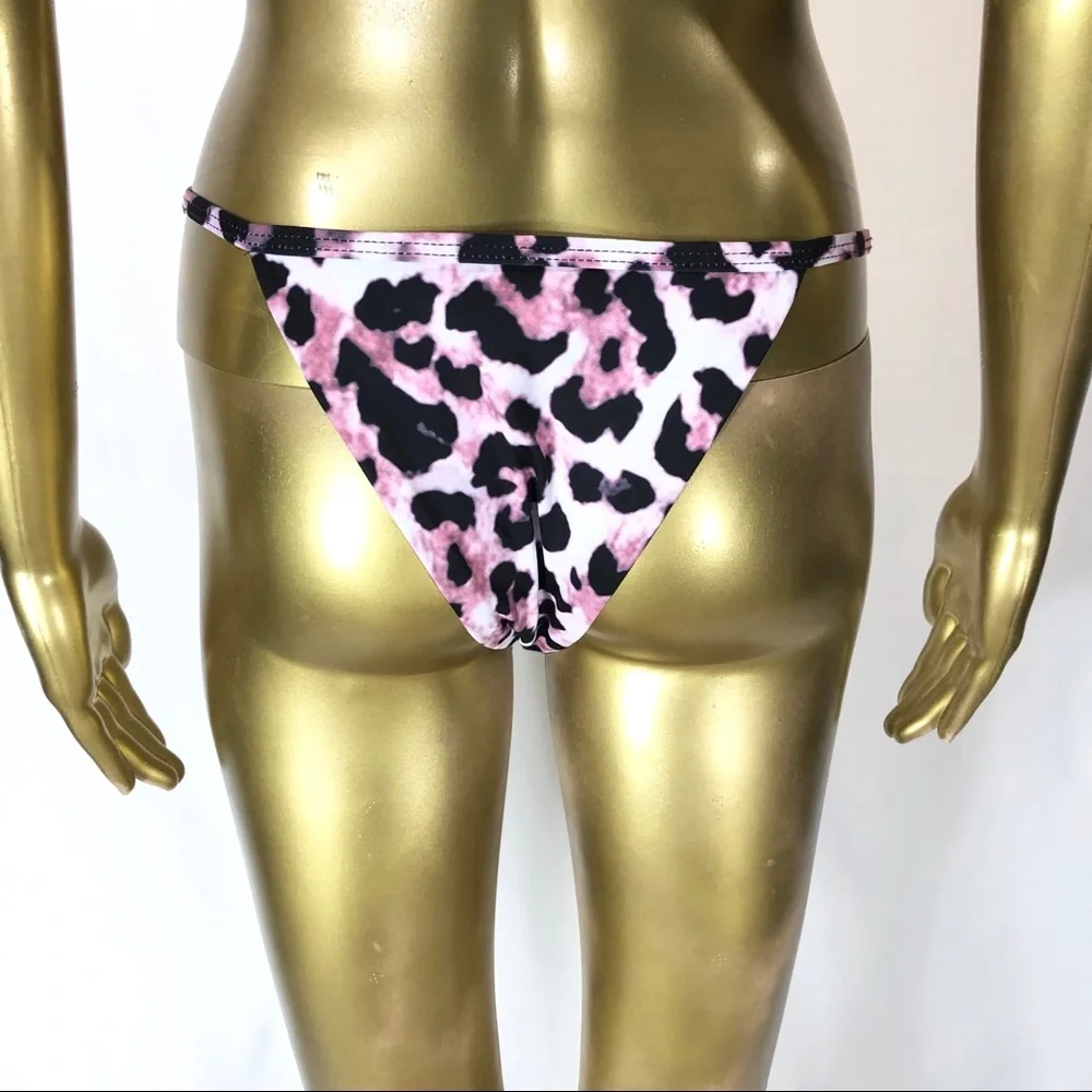 SHEIN Purple Animal Print Swim Set L 2 Pc Cropped Rash Guard Bathing Suit
